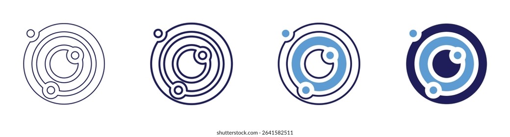 Space vacuum icon in 4 different styles. Thin Line, Line, Bold Line, Duotone. Duotone style. Editable stroke.