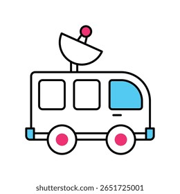 Space Van Vector Filled outline illustration style icon. EPS 10 file