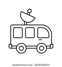 Icono de estilo de ilustración de contorno de Vector de Space Van