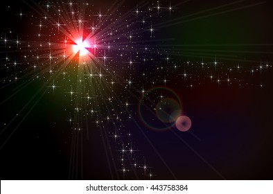 Space vector background with nebula and stars.