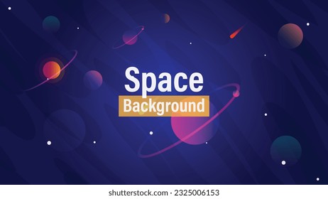 Weltraum, Vektorhintergrund mit Planeten, Metern