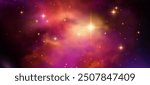 Space vector background with realistic nebula and shining stars. Magic colorful galaxy with stardust