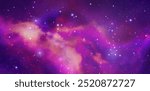 Space vector background with realistic nebula and shining stars. Magic colorful galaxy with stardust