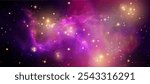 Space vector background with realistic nebula and shining stars. Magic colorful galaxy with stardust
