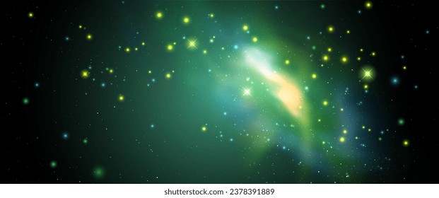 Space vector background with realistic nebula and shining stars. Magic colorful galaxy with stardust