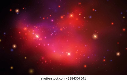 Space vector background with realistic nebula and shining stars. Magic colorful galaxy with stardust