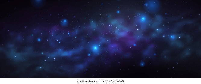Space vector background with realistic nebula and shining stars. Magic colorful galaxy with stardust