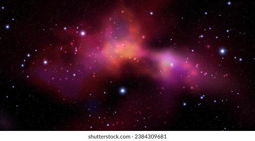 Space vector background with realistic nebula and shining stars. Magic colorful galaxy with stardust