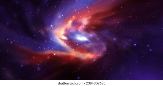 Space vector background with realistic nebula and shining stars. Magic colorful galaxy with stardust