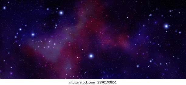 Space vector background with realistic nebula and shining stars. Magic colorful galaxy with stardust