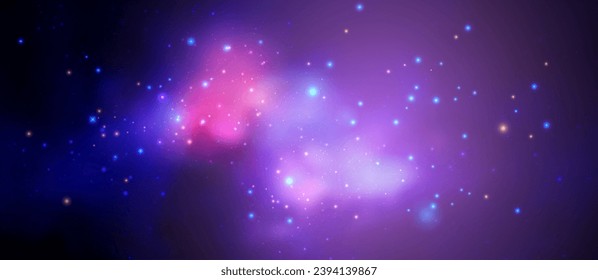 Space vector background with realistic nebula and shining stars. Magic colorful galaxy with stardust