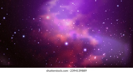 Space vector background with realistic nebula and shining stars. Magic colorful galaxy with stardust