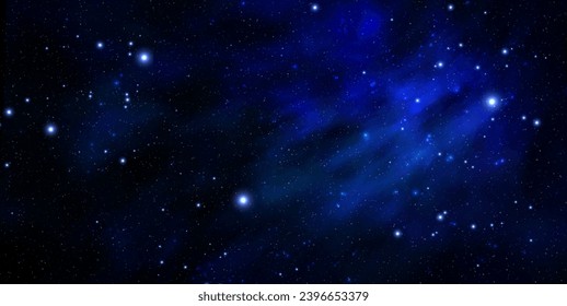 Space vector background with realistic nebula and shining stars. Magic colorful galaxy with stardust