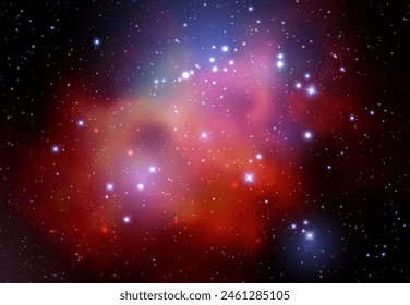Space vector background with realistic nebula and shining stars