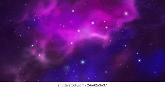 Space vector background with realistic nebula and shining stars