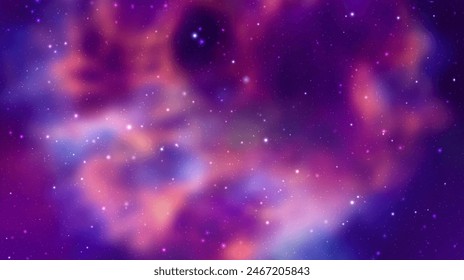 Space vector background with realistic nebula and shining stars