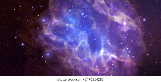 Space vector background with realistic nebula and shining stars. Magic colorful galaxy with stardust