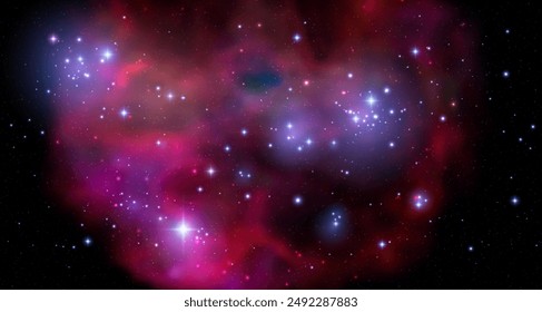 Space vector background with realistic nebula and shining stars. Magic colorful galaxy with stardust