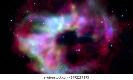 Space vector background with realistic nebula and shining stars. Magic colorful galaxy with stardust