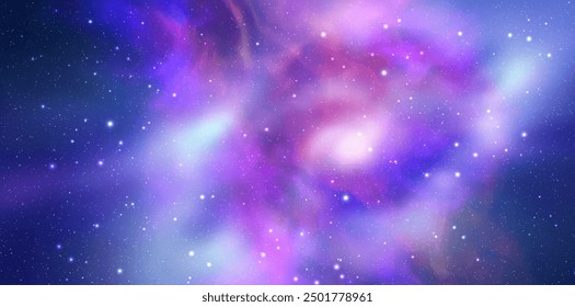 Space vector background with realistic nebula and shining stars. Magic colorful galaxy with stardust