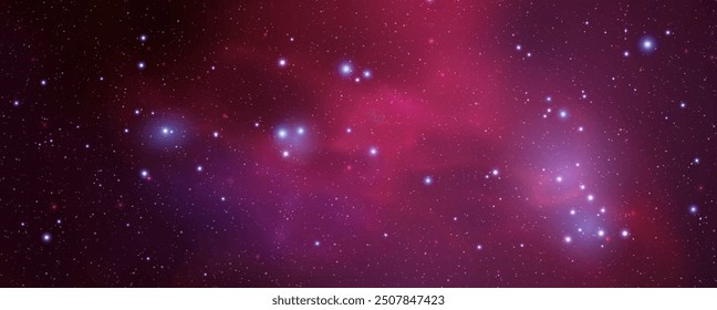 Space vector background with realistic nebula and shining stars. Magic colorful galaxy with stardust