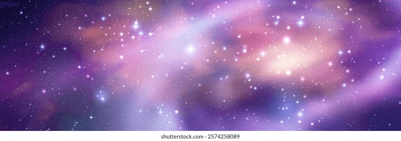 Space vector background with realistic nebula and shining stars. Magic colorful galaxy