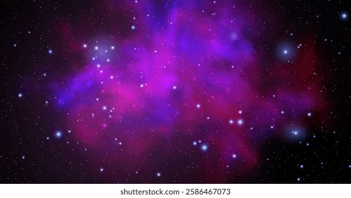 Space vector background with realistic nebula and shining stars. Magic colorful galaxy with stardust