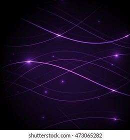 Space vector background with sparkling stars and lines. Abstract galaxy wallpaper. 