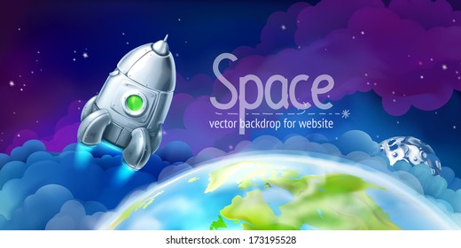 Space, Vector Background For Website