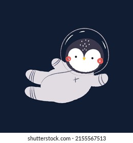 space vector clipart with cute animals, childish illustration