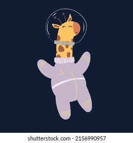 clipart vector espacial con animales bonitos, ilustración infantil