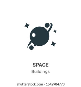 Space vector icon on white background. Flat vector space icon symbol sign from modern buildings collection for mobile concept and web apps design.