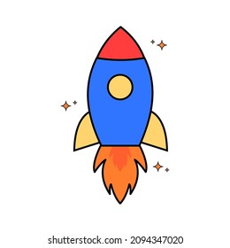 space vector icon. planets, rockets, meteors, stars, moons, satellites. can be used for icons, logos or other. vector illustration