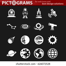 Space vector icons for user interface design