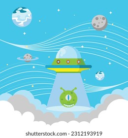 space vector illustration and alien astronaunts