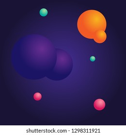 space vector illustration with colorful planets