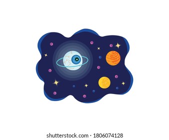 ilustración de vector espacial con saturación ocular