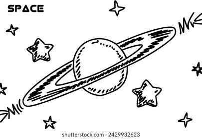 space vector illustration in hand drawn style on a white background