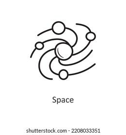 Space Vector outline Icon Design illustration. Space Symbol on White background EPS 10 File