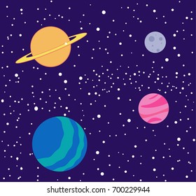 space vector. Planets and stars