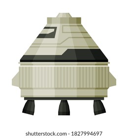 Space Vehicle, Cosmos Exploration, Astronautics and Space Technology Theme Flat Vector Illustration on White Background