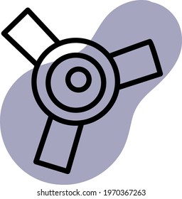 Weltraumfahrzeug, Symbol, Vektorgrafik auf weißem Hintergrund