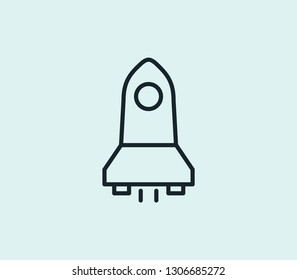 Space vehicle icon line isolated on clean background. Space vehicle icon concept drawing icon line in modern style. Vector illustration for your web mobile logo app UI design.
