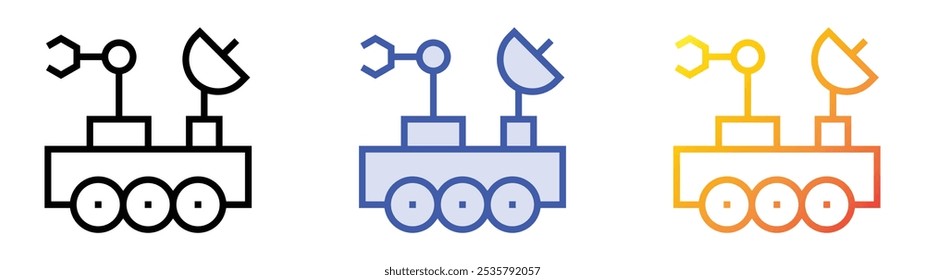 space vehicle icon. Linear, Blue Fill and Gradient Style Design Isolated On White Background