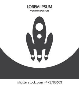 Space vehicle icon on the background