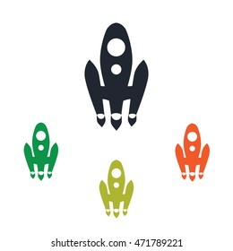 Space vehicle icon on the background