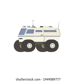 Space vehicle. Mars rover vehicle, vector illustration
