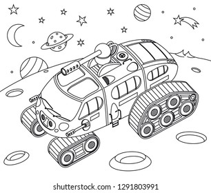 Space vehicle on some planet in space