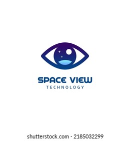 Space view logo design template. Vector illustration.