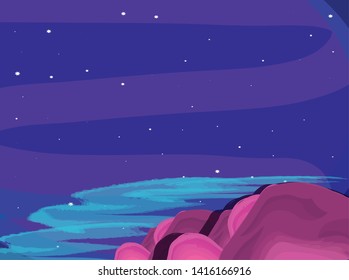 space view scene icon vector ilustration